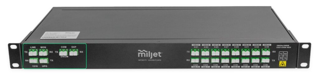 Portas extras do MUX/DEMUX MJ-1UM16CH Miljet